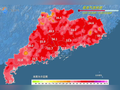 广东国庆中秋假期前四天晴到多云为主！后期弱冷空气逼近南岭