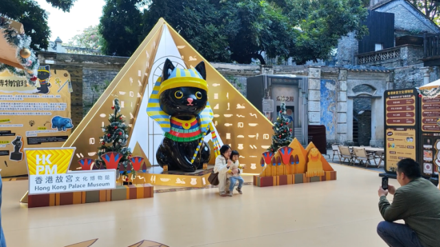 香港古埃及展火热上演，埃及猫“做客”岭南吸引游人潮拍打卡