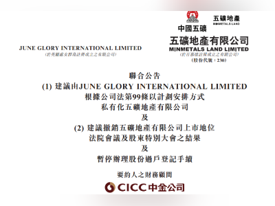 3月3日，五矿地产将私有化退市