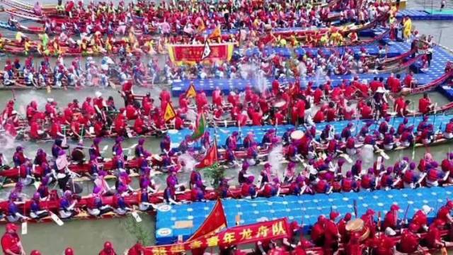 18舟巡江、百桨争流，广东揭阳龙舟文化周启动