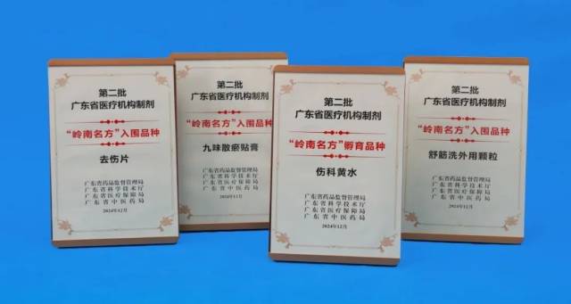 2024年获评第二批“岭南名方”孵育及入围品种