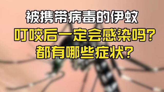 被携带病毒的伊蚊叮咬后一定会感染吗？都有哪些症状？
