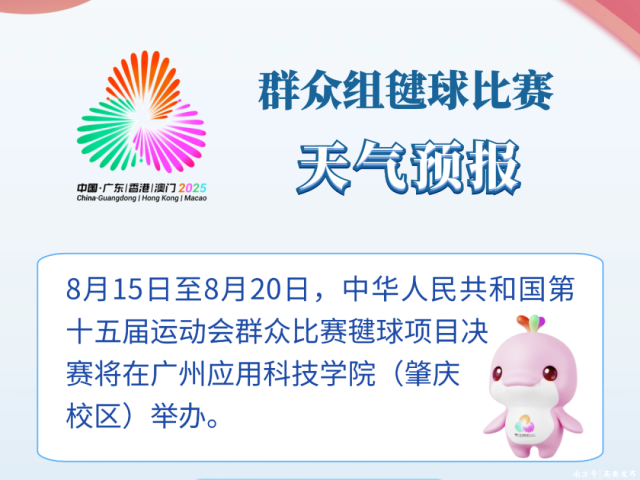 十五运会群众组毽球比赛天气预报