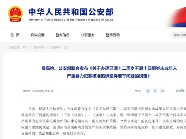“年龄不是免罪金牌！” 事关低龄未成年人严重暴力犯罪，有新规定