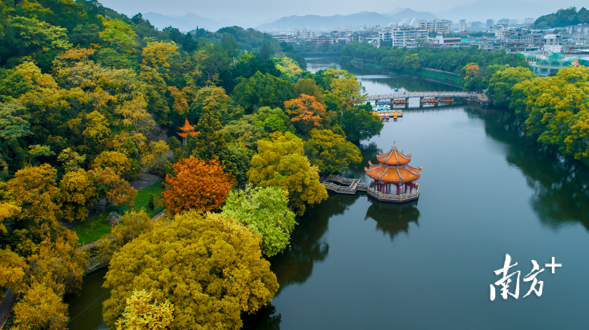 潮州古城三山拱卫、湖江夹城，西湖与葫芦山是古城的重要组成部分。林文强 摄