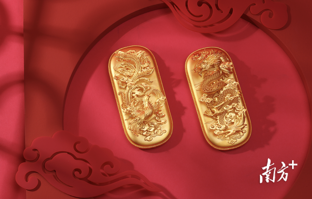金雅福生产制造的融合了3D打印技术与非遗工艺的黄金文创产品。企业供图