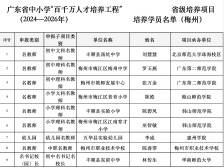点赞！梅州9人入选广东省中小学“百千万人才培养工程”
