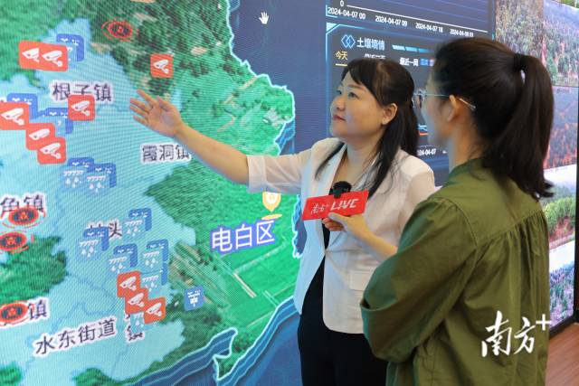 在茂名市农业农村事务中心里,"茂名荔枝产业大数据一张图"实时监测着