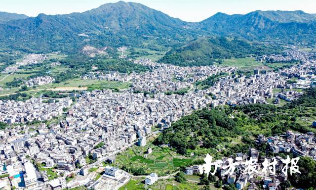 饶平上饶镇航拍图。