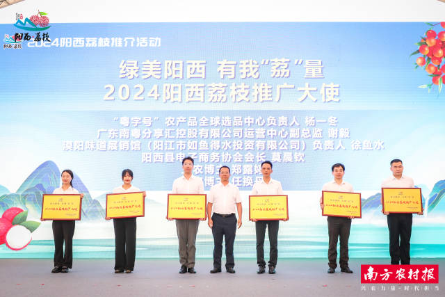 “2024阳西荔枝推广大使”颁牌仪式。
