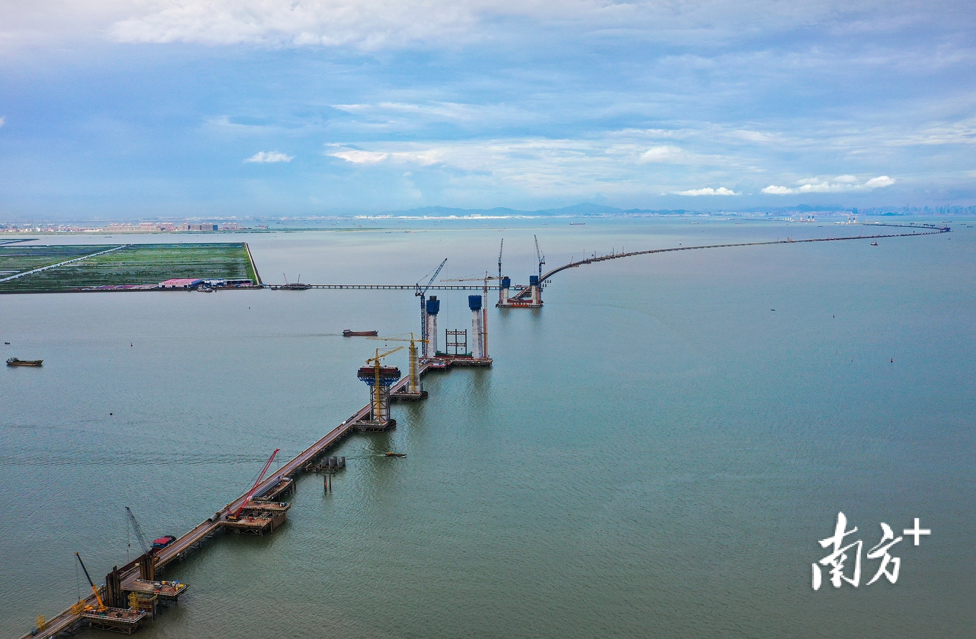 2020年9月11日，建设中的深中通道中山大桥。&nbsp;