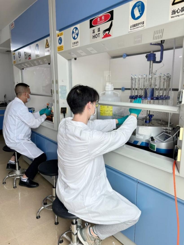 工作人员正在对连州水晶梨进行质量检测。 工作人员正在对连州水晶梨进行质量检测。