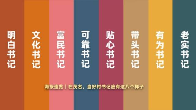 海报速览｜在茂名，当好村书记应有这八个样子！