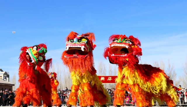 传统舞狮也是本次“村舞”活动的项目之一。