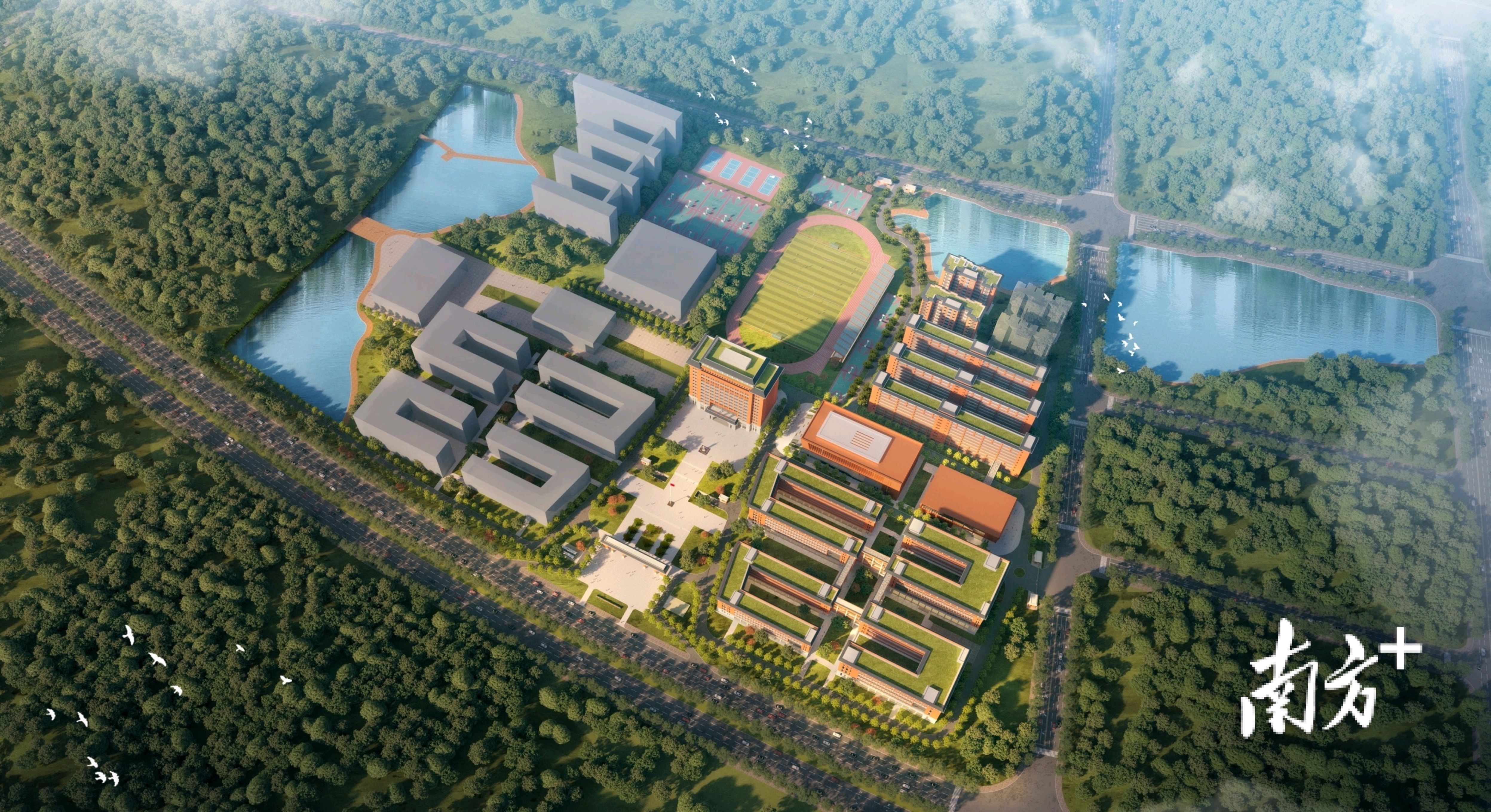 恩平市职教园区效果图。