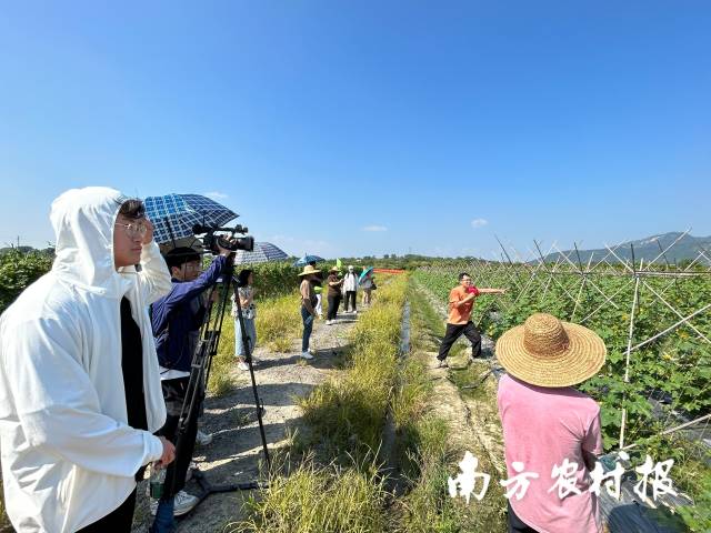 老师结合菜地设施，讲解水肥一体化技术。