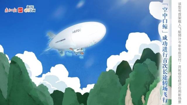 我国自研载人飞艇完成首次长途转场飞行 | 新鲜“时”景画