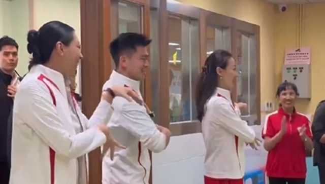 奥运健儿享受澳门街坊氛围，郑思维C位跳起“广场舞”