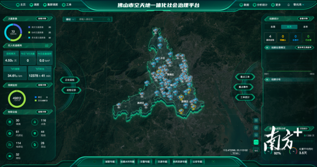 佛山市空天地一体化社会治理平台。