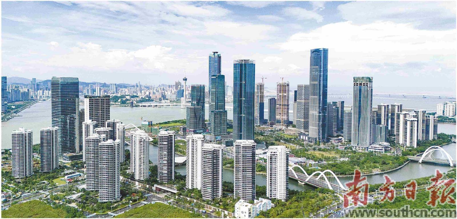 横琴岛上澳人澳企快速增长、创新要素加快集聚、“四新”产业加快发展。图为横琴金融岛。