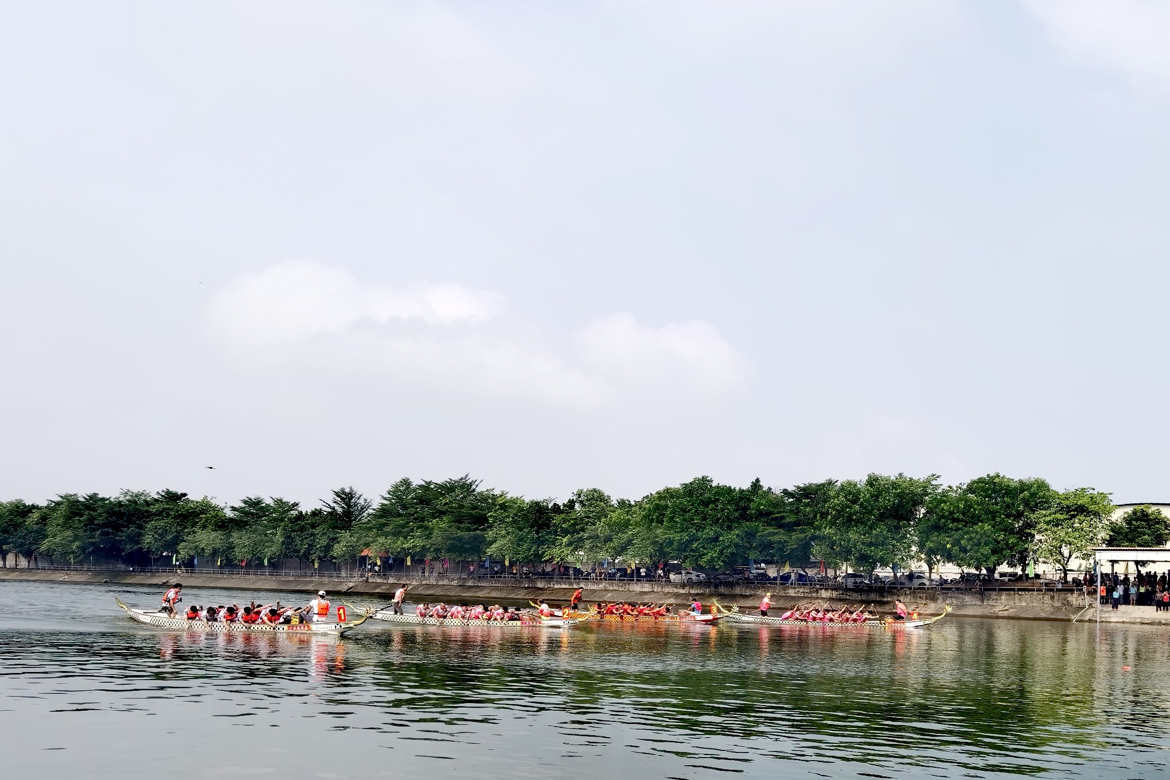 第一届佛山市F3龙舟超级联赛暨龙舟文化季(三水分站赛)在西南街道洲边村举行。 张秀蓝 摄 第一届佛山市F3龙舟超级联赛暨龙舟文化季(三水分站赛)在西南街道洲边村举行。 张秀蓝 摄