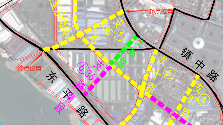 东平云谷片区道路工程（一标段）支三十五路示意图。  通讯员供图