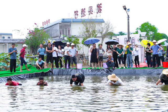 抓鱼角逐现场，参赛以及不雅赛的人群都同样悲痛。  