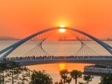 来滨海湾观海看日落，这座高颜值的跨海人行桥你打卡了吗？