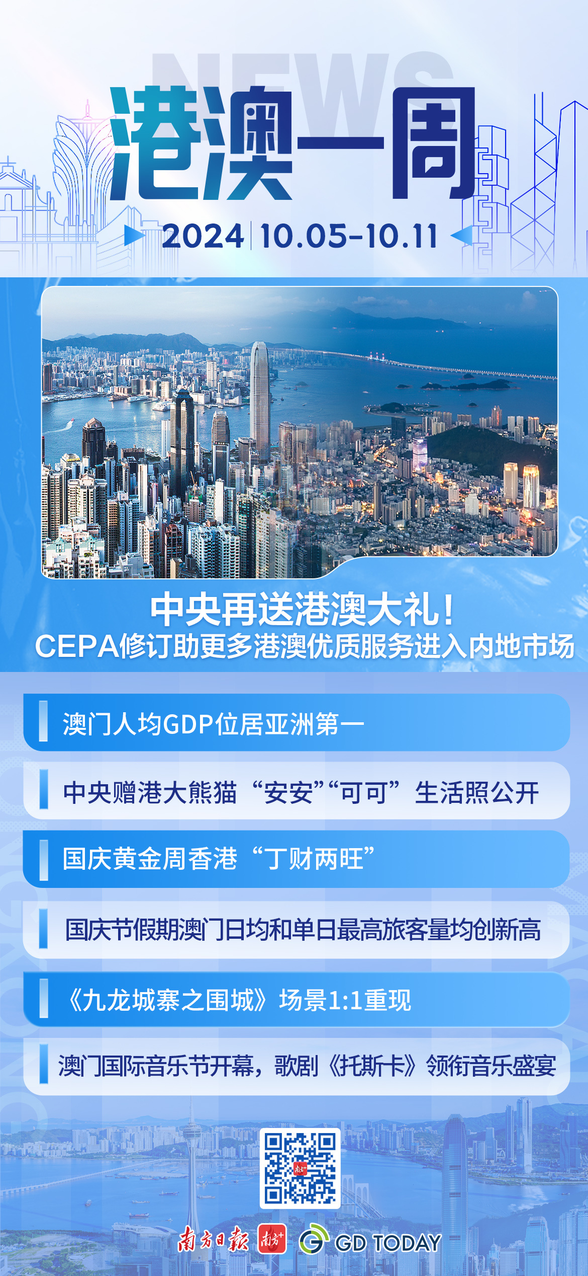 港澳一周| 中央再送港澳大礼！CEPA修订助更多港澳优质服务进入内地市场