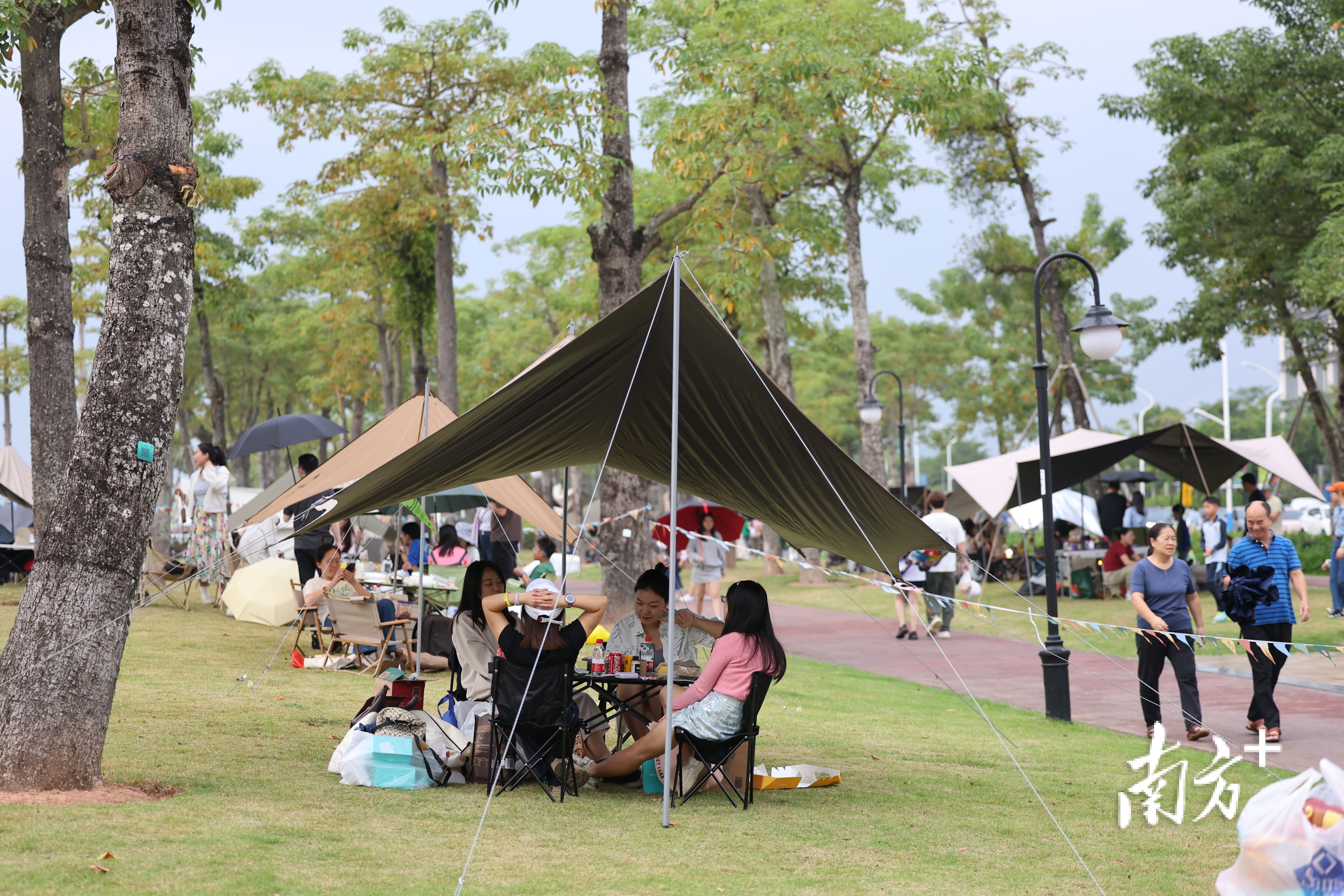 趁天气宜人感受露营乐趣，收获美好体验。 