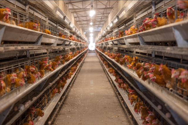 智诚的种鸡饲养车间。