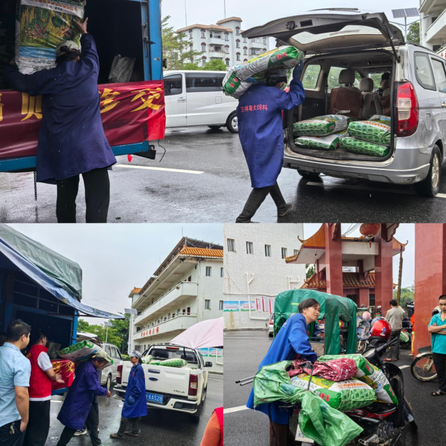 肥料发放现场。