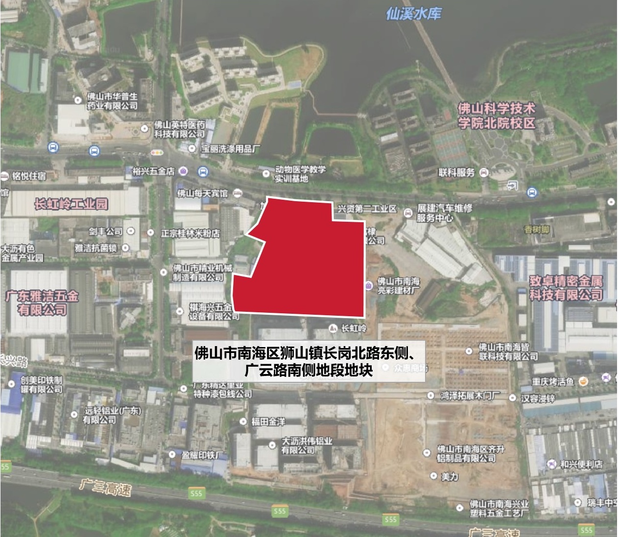 位于佛山人才创新灯塔产业园的地块位置示意图。 狮山镇供图