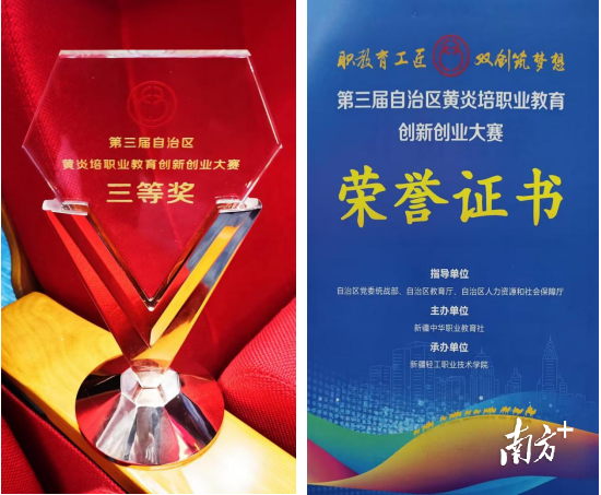 参赛队伍获得的奖杯和荣誉证书