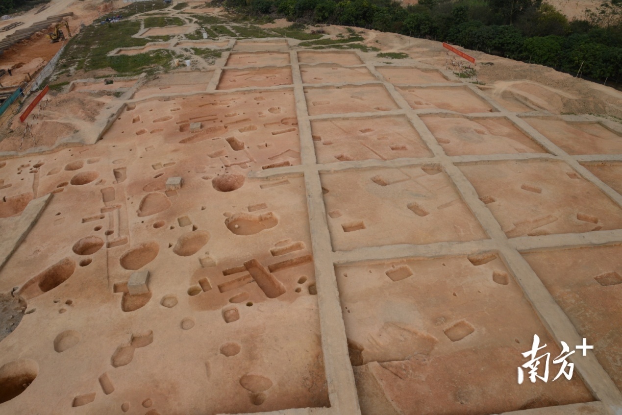 黄埔区茶岭遗址考古发掘现场。