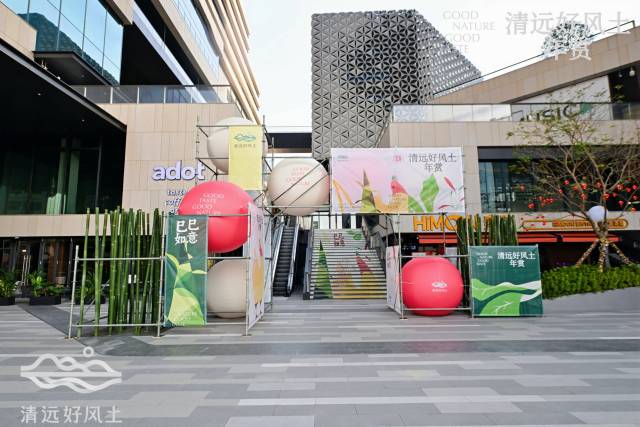 清远年货以新且潮的品牌形象设计，引来众多市民驻足围观。