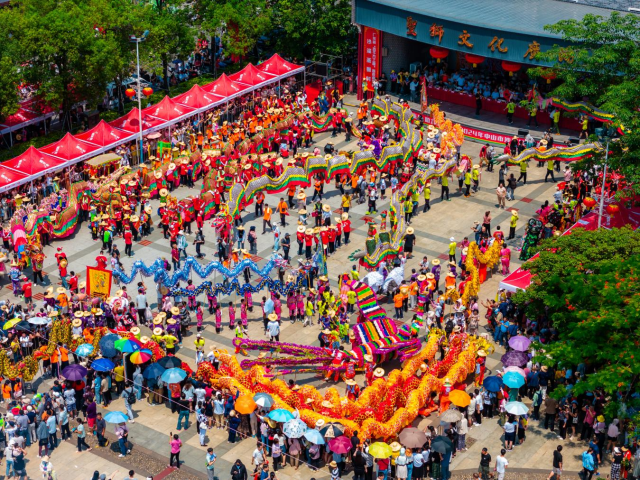 圣狮村落民间艺术遨游行动。（图源 沙溪宣告）