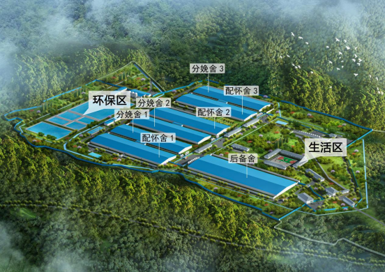 石狗镇年出栏15万头生猪项目效果图。