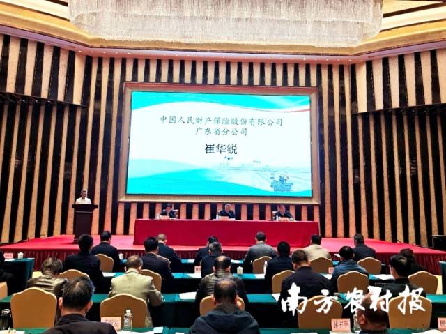 人保财险广东省分公司作为金融机构代表作交流发言。