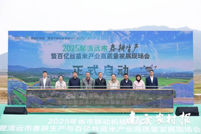 2025年清远市春耕生产与百亿丝苗米产业高质量发展现场会正式启动。