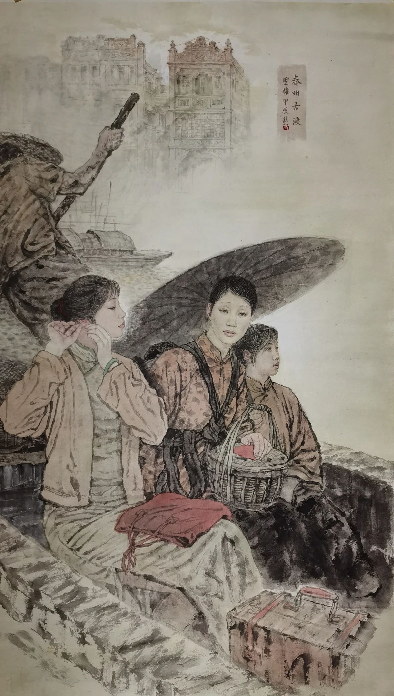 呉青霞 鯉魚図 三尺中堂掛け軸 中国画 宣紙 【伝来】z9245〈呉青霞〉