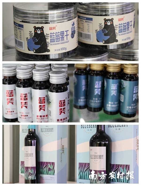 蓝莓系列加工品。
