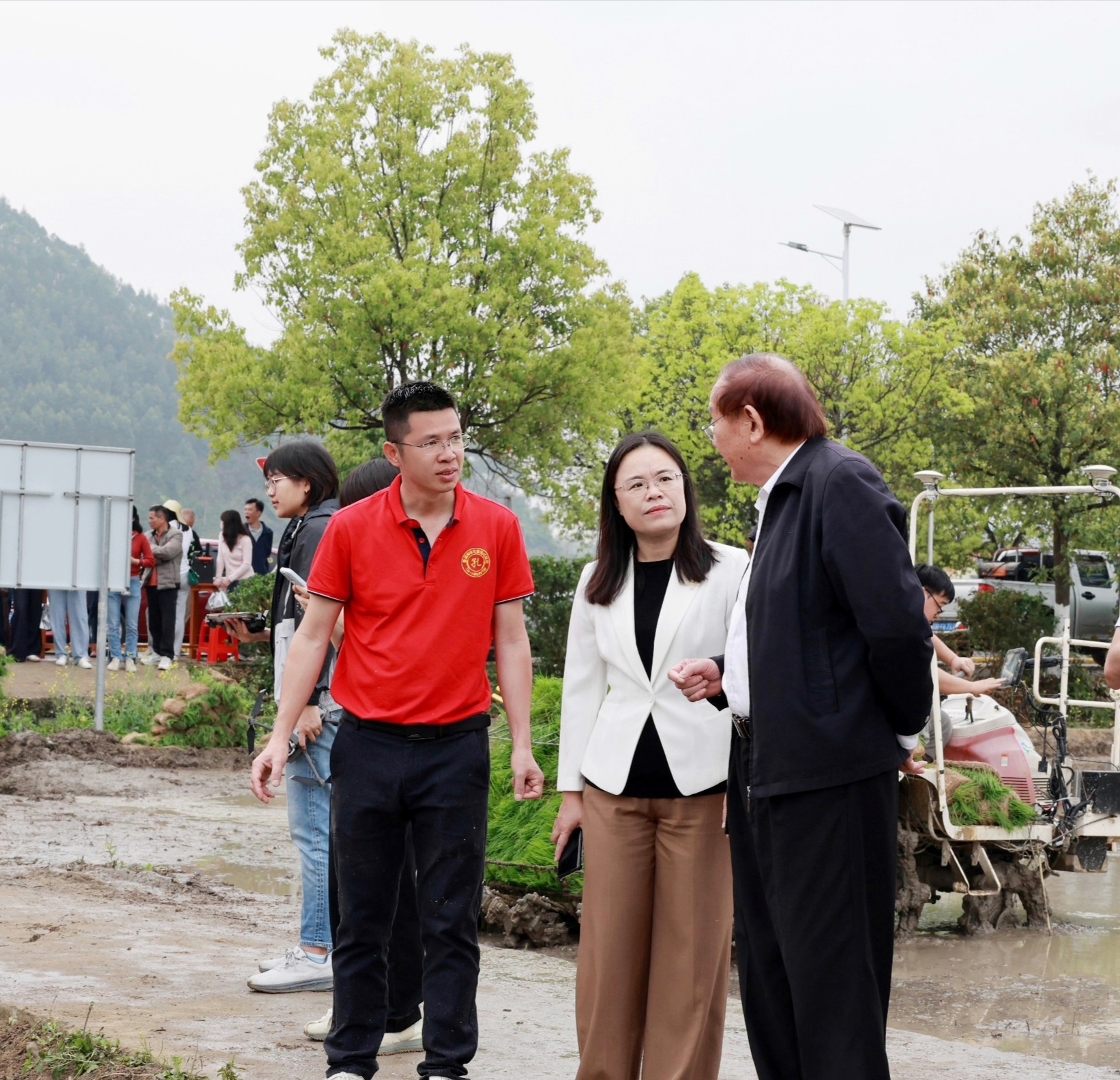 罗锡文院士(右)到场指导。高質 罗锡文院士(右)到场指导。苗米