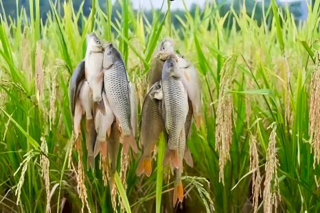 全州禾花鱼以稻花为食。图源:广西风图网络 全州禾花鱼以稻花为食。图源:广西风图网络