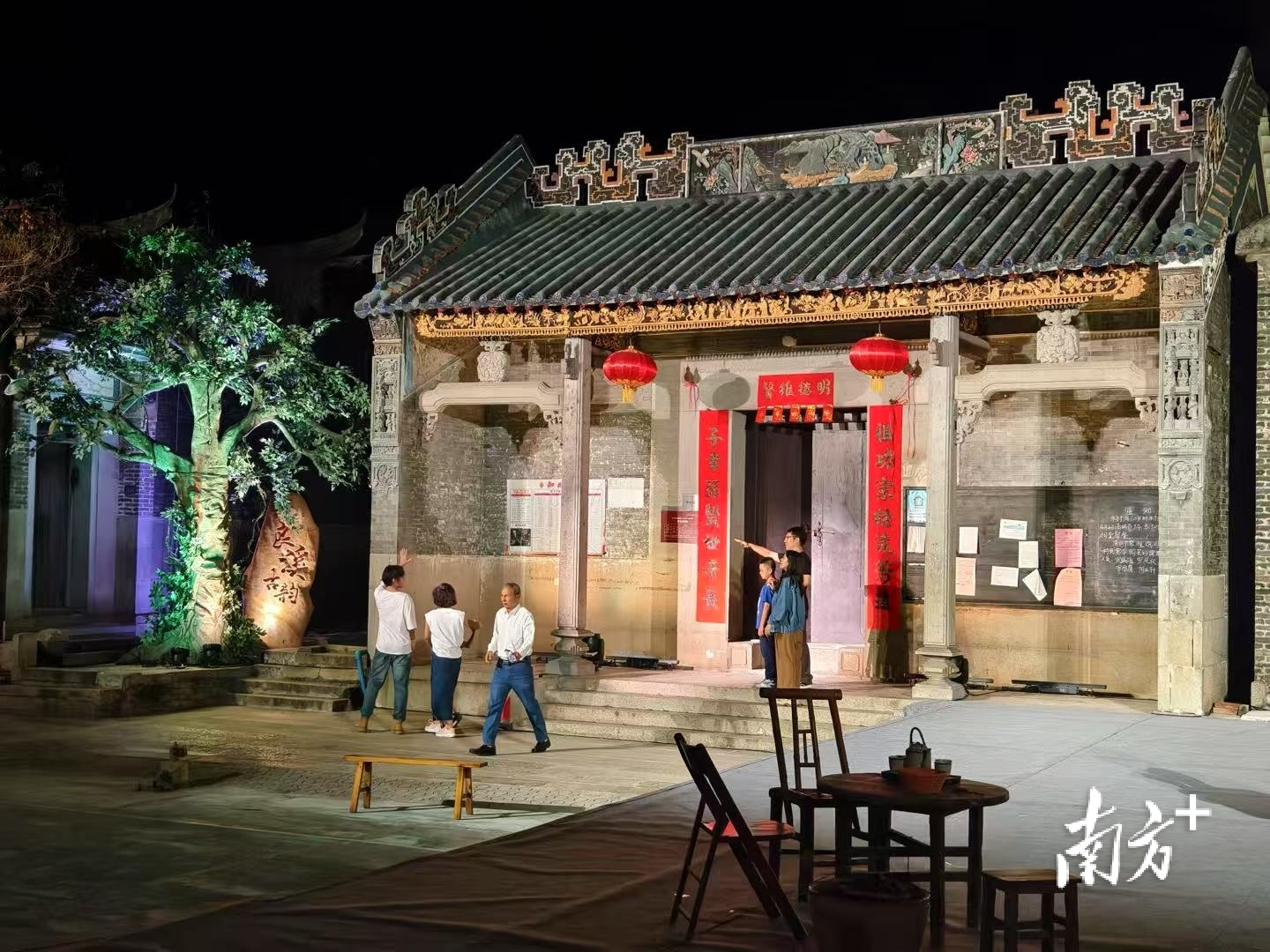良溪村古朴的祠堂，为话剧实景演出提供了良好条件。  受访者提供
