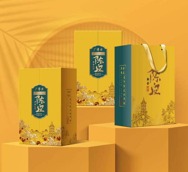 广东三宝系列产品尊享款十年天马陈皮礼盒。双开门