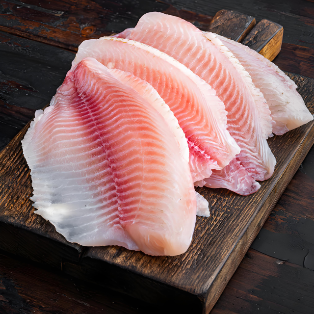 罗非鱼鱼片产品。