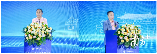 第四届会长陆桂鸿（左）、第三届会长王晓春（右）