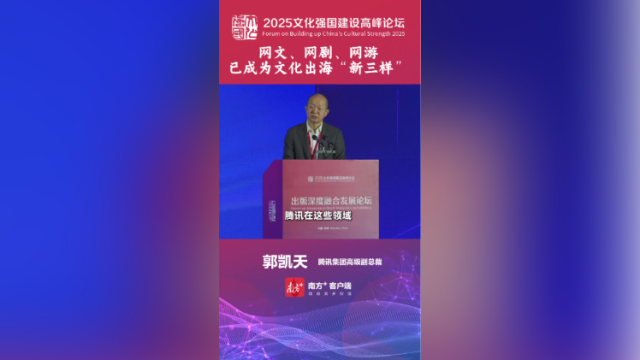 郭凯天：网文、网剧、网游已成为文化出海“新三样”