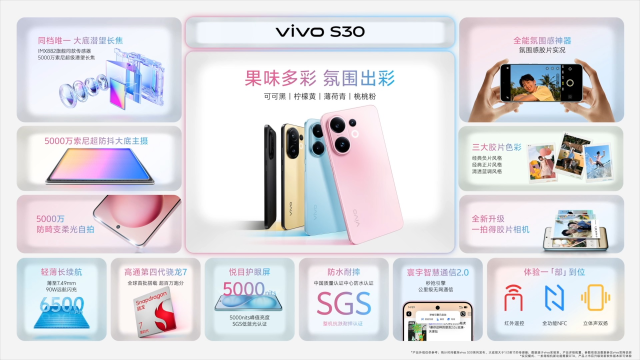 小直屏手机迎来“多彩配色”玩家，vivo发布S30系列_南方+_南方plus